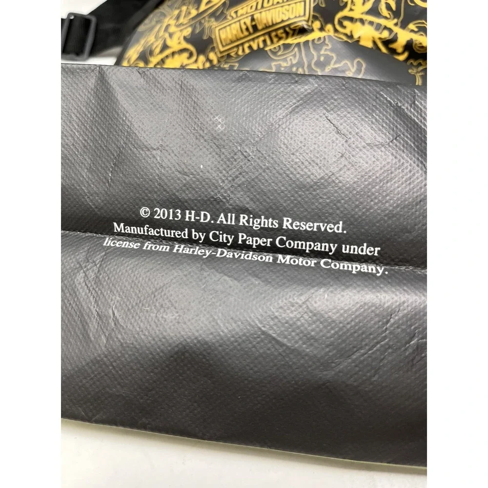 Harley Davidson Reusable Paper Tote Messenger Bag Black Olive Rose 2013 Licensed